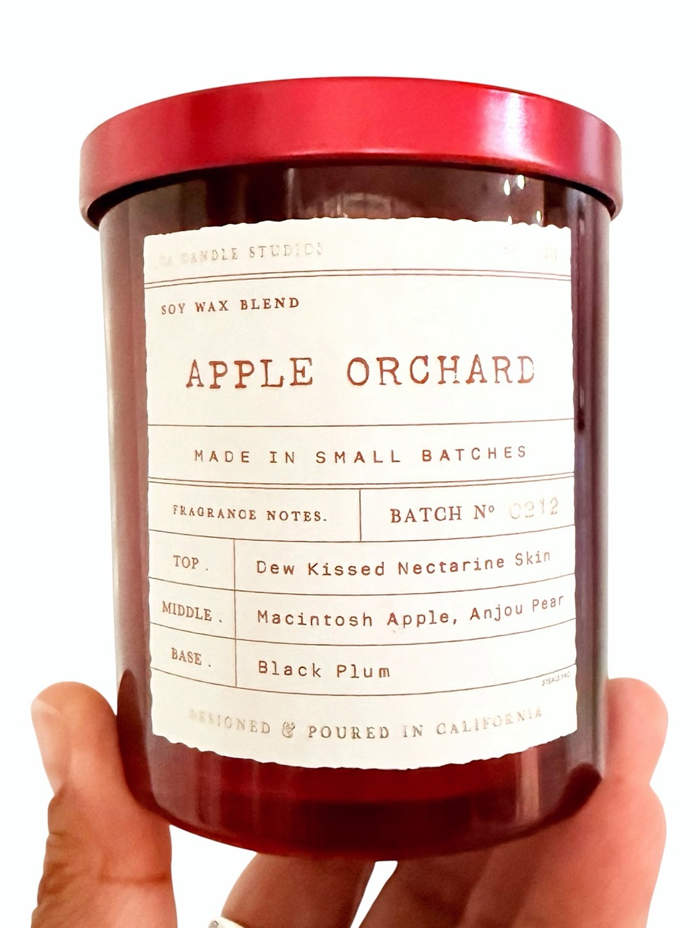 Leoben Company Apple Orchard Luxury Scented Candle - Red